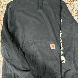 Carhartt Navy Blue Logo Sleeve Hoodie